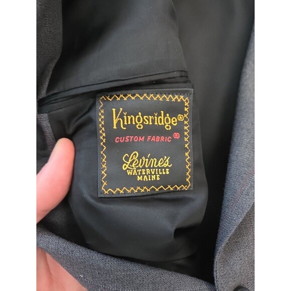 #47 Vintage Kingsridge custom 2 piece pinstripe suit Levine's Waterville ME USA - Picture 5 of 9